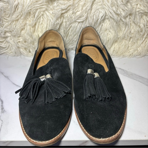 Franco Sarto - Black Suede Tassle Loafers (5.5) - Picture 2 of 6